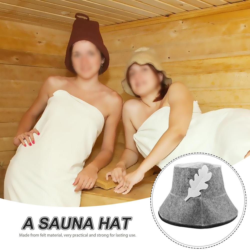 Felt Sauna Cap for Securing Hair during Bathing Breathable and Lightweight