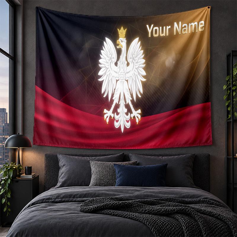 Personalized Tapestry Wall Hanging Poland Football Pattern Art Background Cloth