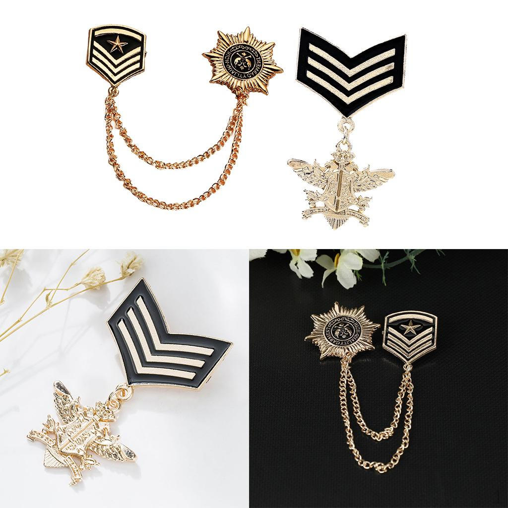 

2 штуки Ретро броши-булавки с цепочкой из сплава, значок звезды, мужские аксессуары