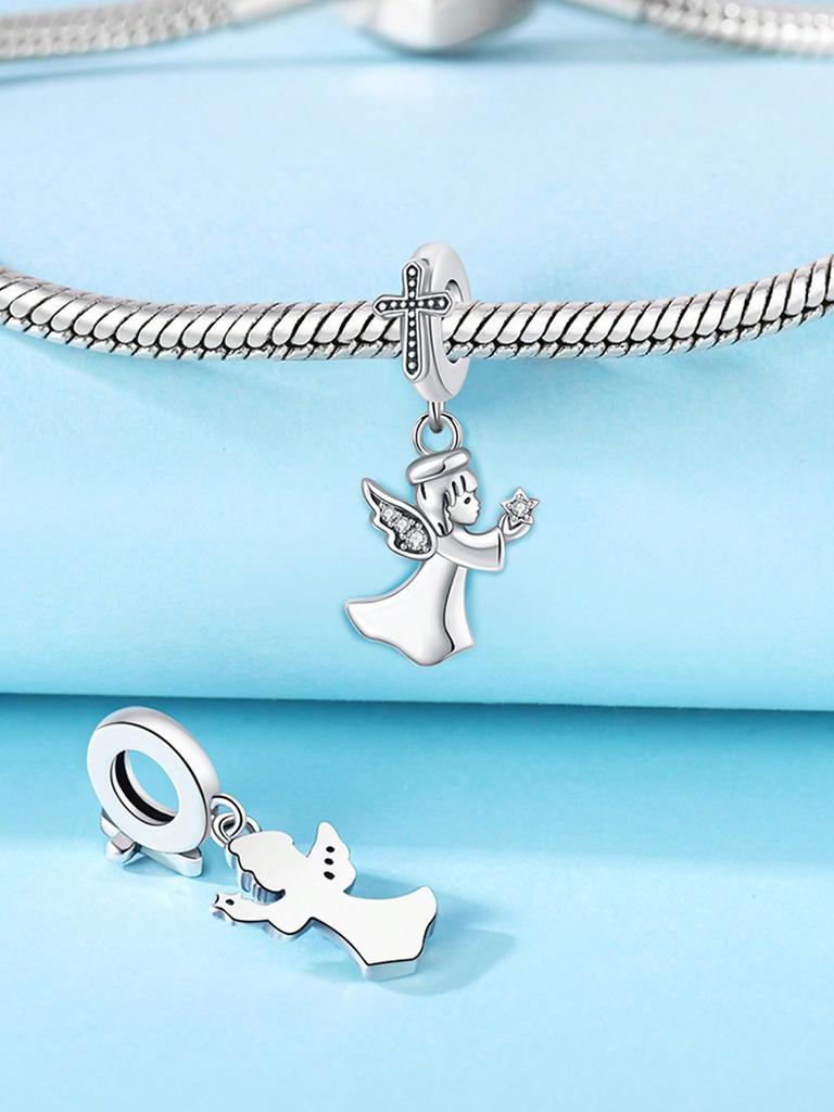 Charms Plata Copper Colors Cross Love Feather Beads Charm Pendant For Original Bracelet For Women Diy Jewelry Love Gift