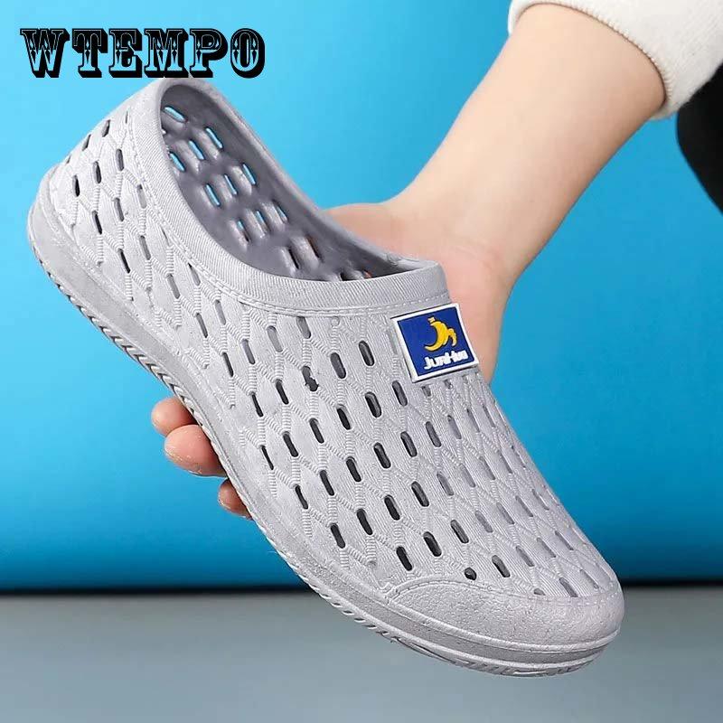 

Повседневные сандалии, мужские летние кожаные туфли на полой основе, дышащая обувь с отверстиями, кожаная обувь, молодежные сандалии, пляжные сандалии без шнуровки, нескользящие сандалии из искусственной кожи