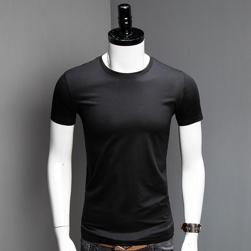 

Men s High-Quality 60s Mercerized Cotton T-Shirt, Solid Color, Short Sleeve, Round/V-Neck, Available In 6 Colors XL