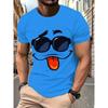 Men's Summer Plus Size Comfortable Casual 3D Unique Expression Printed T-shirt- Soft Medium Stretch Polyester Fabric Summer Mens Relaxed Fit Clothing