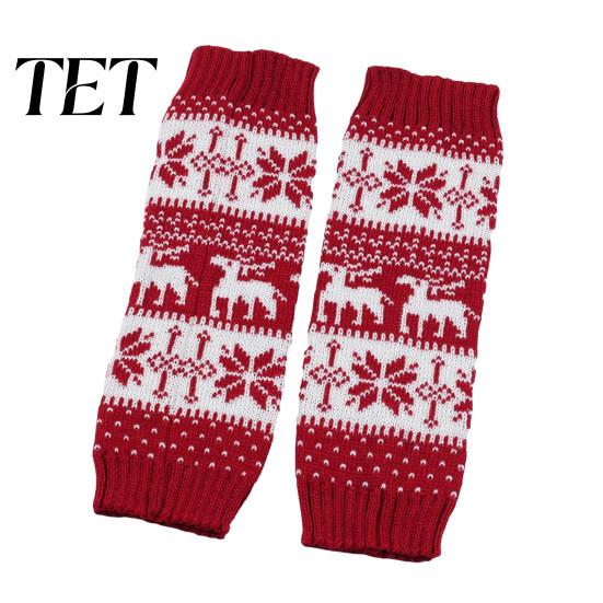 Cozy Acrylic Knit Leg Warmers Christmas Knitted for Women, Soft Ribbed Boot Socks with Fashionable Winter Accessories Snowflake And Deer Patterns,