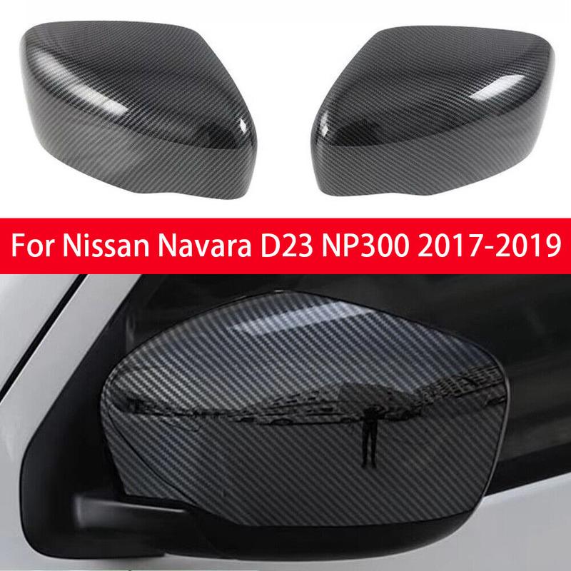 For Nissan Navara D23 NP300 2017- Car Sticker Rearview Side Mirror Cover Wing Cap Exterior Door Rear View Case Trim Carbon