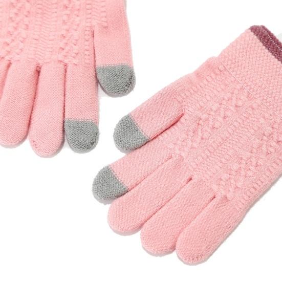3-teiliges/Set Kinder Mütze Schal Handschuhe Set Einfarbig Zopfmuster Plüschkugel Dekor Mütze Langer Schal Handschuhe Set Elastische Winteraccessoires