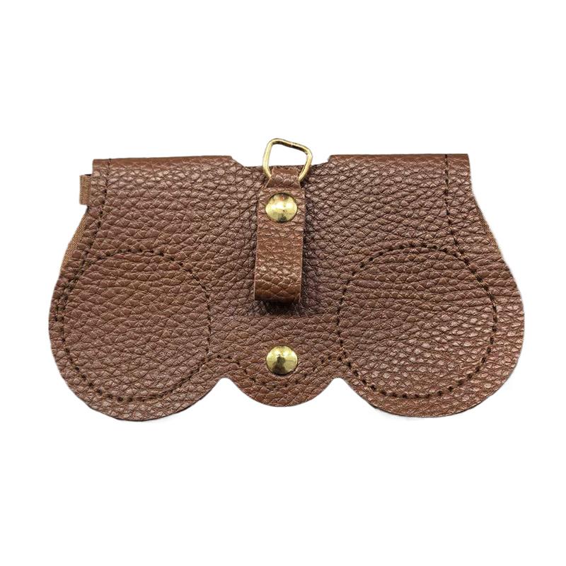

Glasses Protective Cover Creative Hanging Leather Sunglasses Reading Glasses Storage Bag Portable Travel Eyewear Holder коричневый