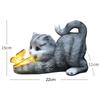 Cat Solar Garden Statue Solar Lights Cat Statue Sculpture Lawn Art Decoration Waterproof Sculpture Lawn Ornament for Yard Patio