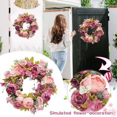 Peony Wreath Artificial Flower Decoration Props Display