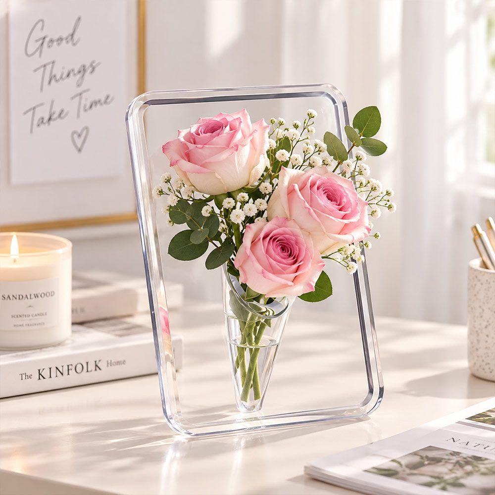 Creative Frame Vase Photo Frame Shape Vase Art Desktop Ornament Table Decoration