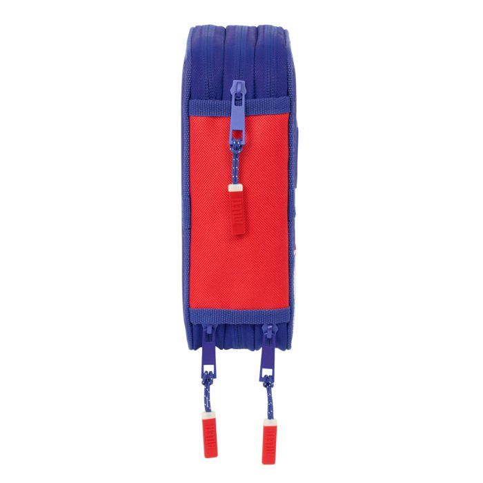 Trousse scolaire polyvalente - safta - 37 outils inclus - 12,5x5,5x19,5 cm - Rouge, Bleu, Blanc - Polyester recyclé