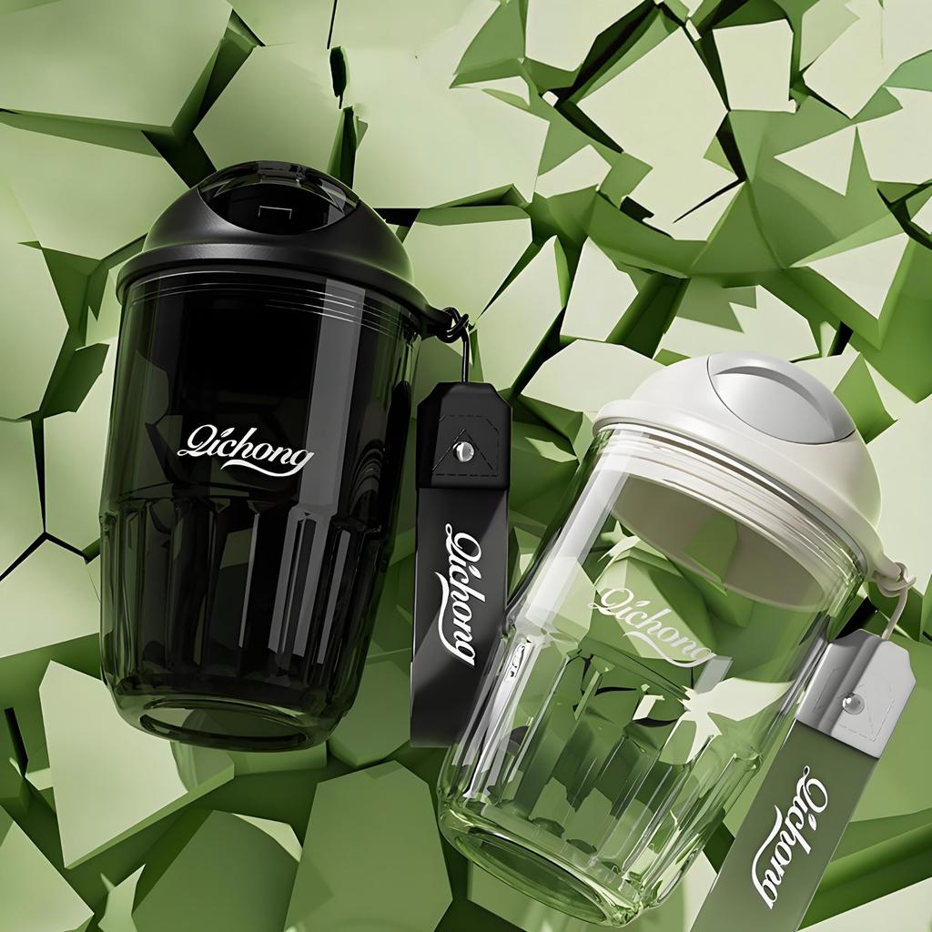 MYEEDA Children's Water Bottle, 450ml, with Lid, Spill-Proof, Stylish, Large Capacity, Easy-to-Wash Plastic Coffee Tumbler, Tritan Bottle with