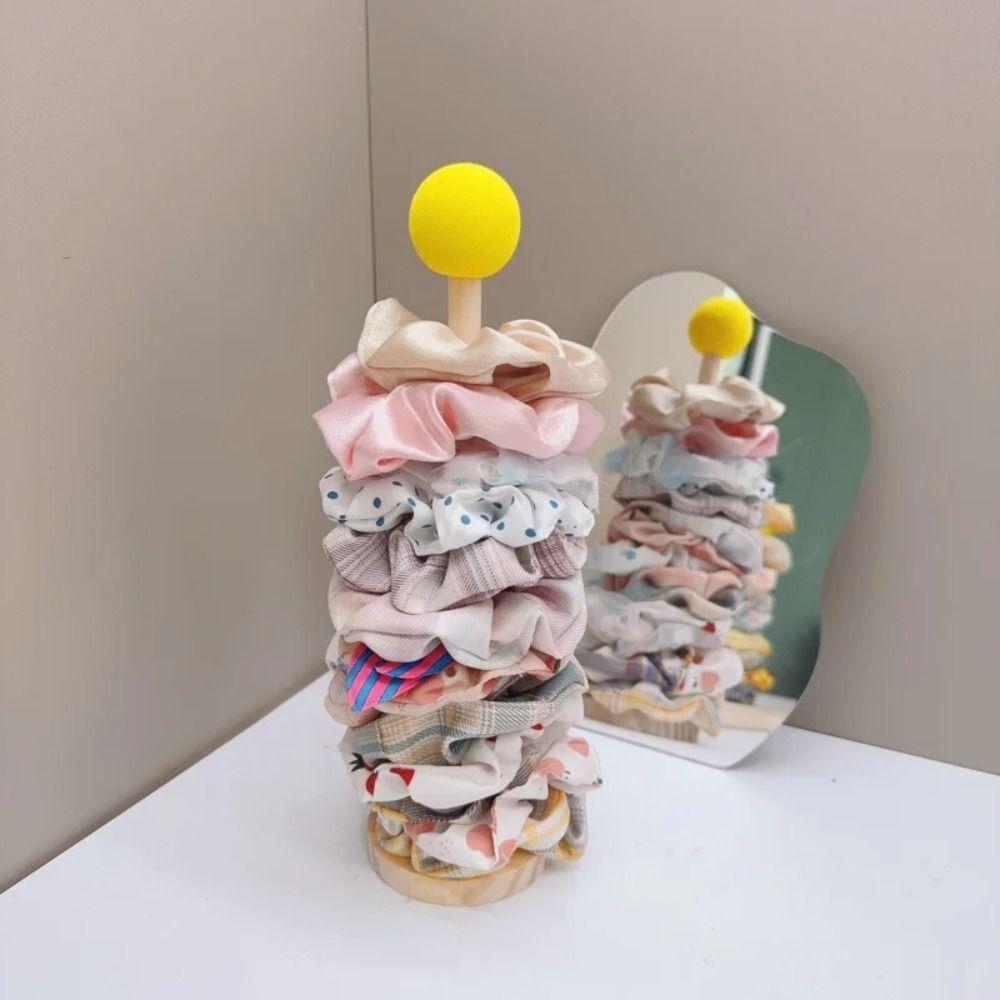 2Pcs Multi-purpose Hair Rope Holder Wooden Hair Scrunchies Hairpin Organizer  Bangle