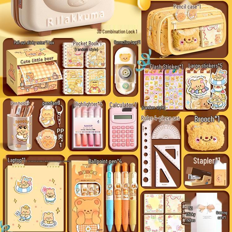 Butterbär Briefpapier Geschenkbox: Zurück zur Schule Set für Kinder, Kindergarten-Abschluss, Geburtstags-Souvenir für Mädchen.