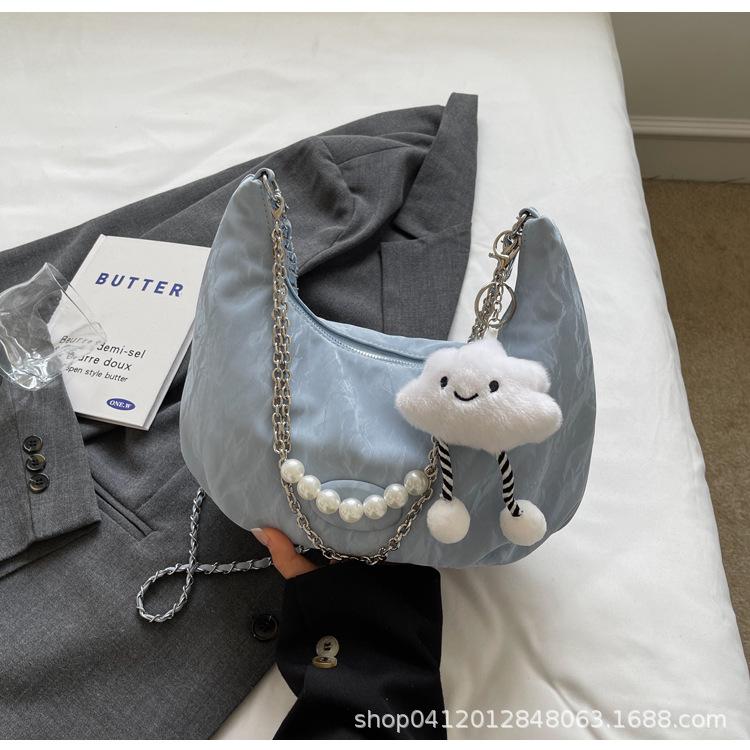 

Fashion large-capacity tote bag women s 2025 new leisure explosion messenger bag niche commuter shoulder bag синий