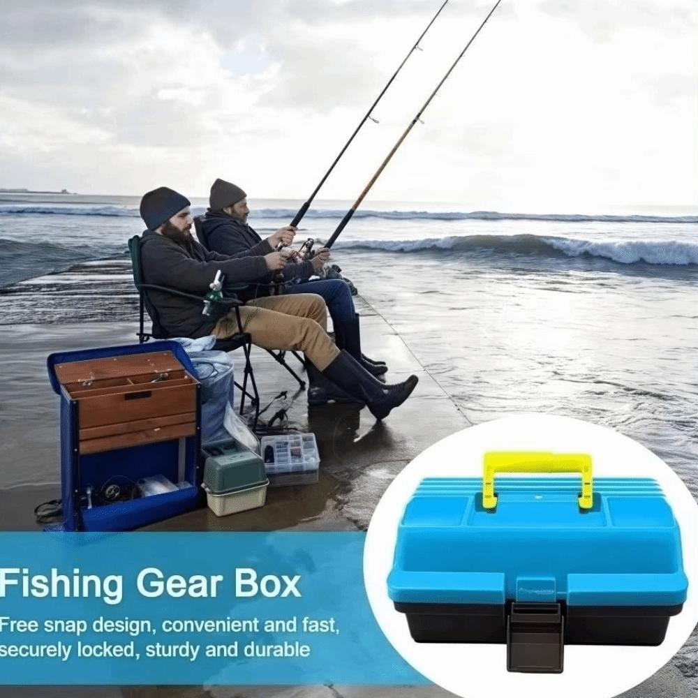With Handle Fishing Tackle Box 3 Layers Hardware Storage Box Fishing Gear Box  Outdoor Sports