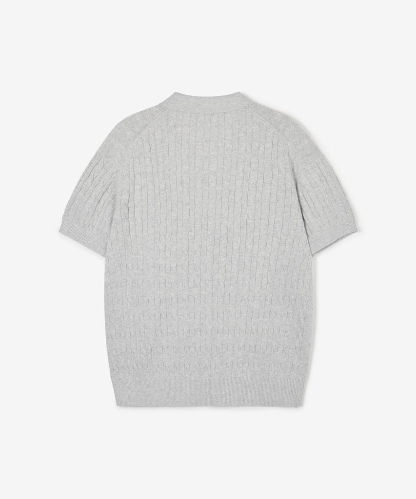 Tienjiti W Cable Polo Washable Knit (Melange Gray) Tnsw6E206G2