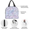 Ocean Mermaid Scales Insulated Lunch Bag for Women Leakproof Thermal Lunch Box for Girls Kids Cooler Bag Reusable Bento Tote Bag