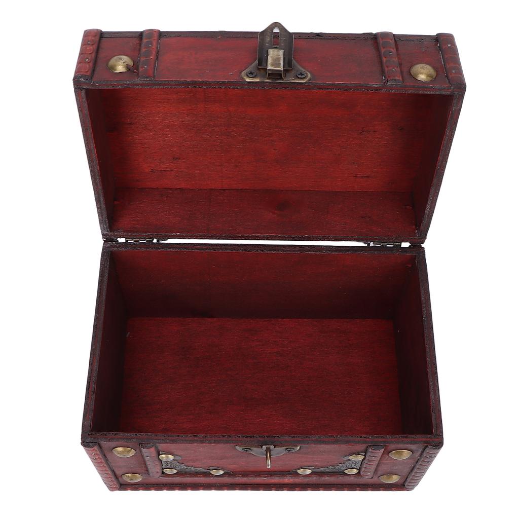 Wooden Jewelry Box Small Antique Multi Purpose Jewelry Storage Box for Gift Photo Collection