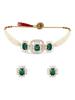 Green Statement Stones Embellished Multistrand Beaded Choker Necklace & Earring Set For Women