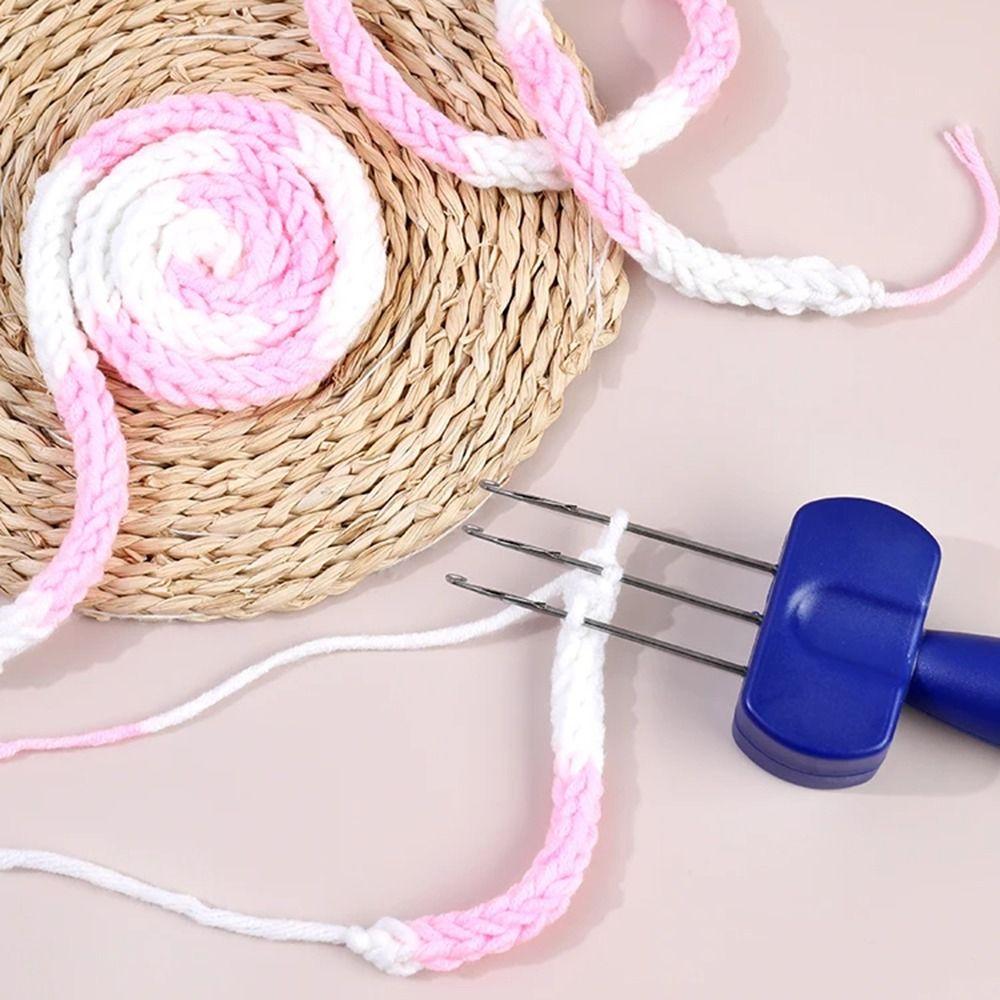 Ergonomic Handle Crochet Hook Tool Portable Cord Knitting Tool Knitting Needle  Weaving Projects