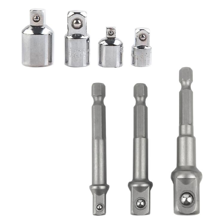 4Pcs Steel Square Socket Adapter Bit 3 Extension Rod Multiple Size Conversion Workshop Accessories