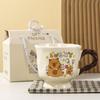 Buddhist Kapibala Ceramic Cup High-Pretty Capybara Mug with Spoon Cute Student Water Cup Couple Souvenir