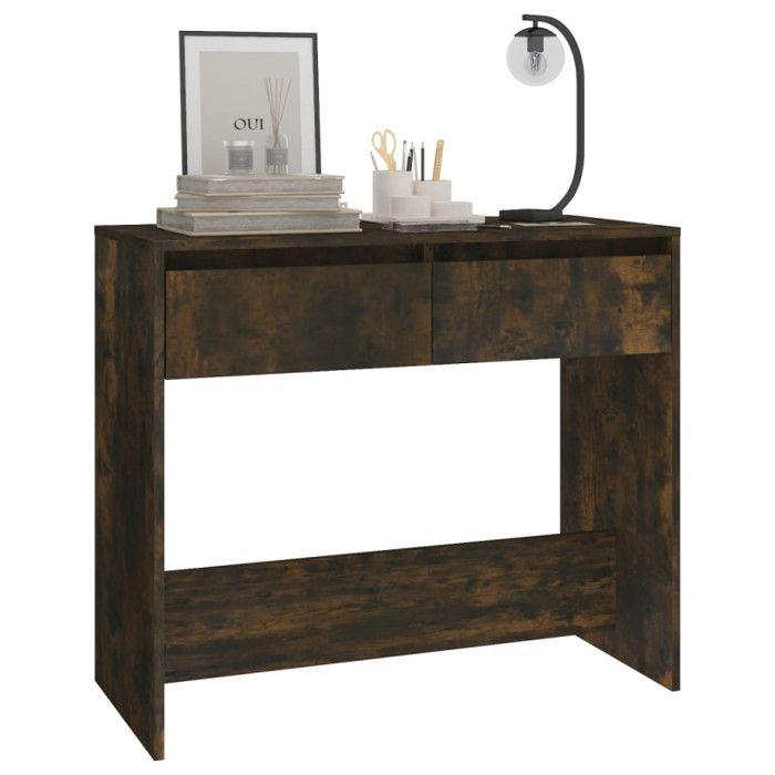 812999 vidaXL Table console Chêne fumé 89x41x76,5 cm Acier