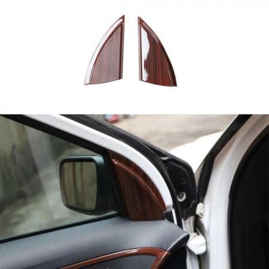 For Ford Explorer Cover Trim A-Pillar Front Triangle 2011 2012- Wood Grain