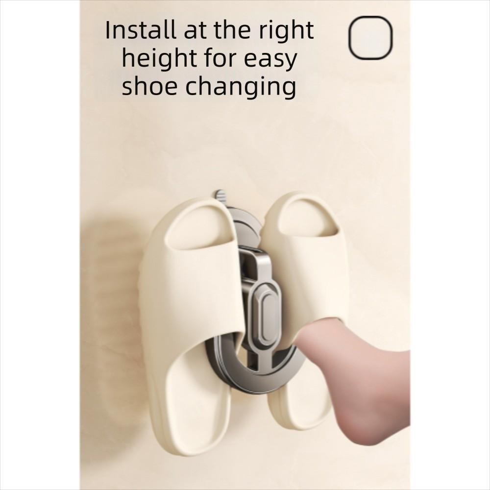 2pcs No Punching U-shaped Slipper Rack Suction Cup Bathroom Sandal Holder Balcony