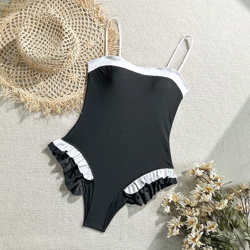 Patchwork Color Swimuit One Piece Women Slim Surfing Sport Swimwear Female Bathers Bathing Swimming Swim Suit Beachwear