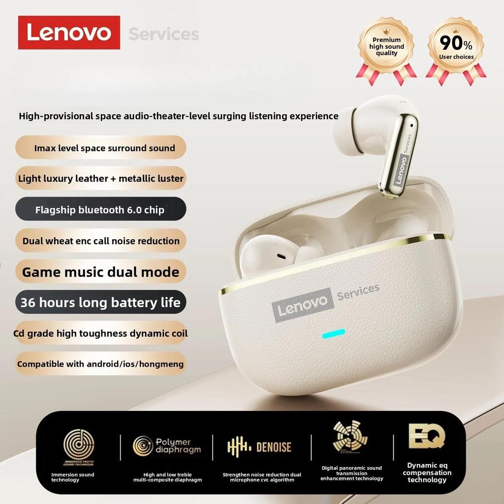 Lenovo LE208 TWS Bluetooth 6.0 Wireless Earphones Stereo ENC Noise Cancelling Headphone 38ms Low Latency Gaming Headset With Mic