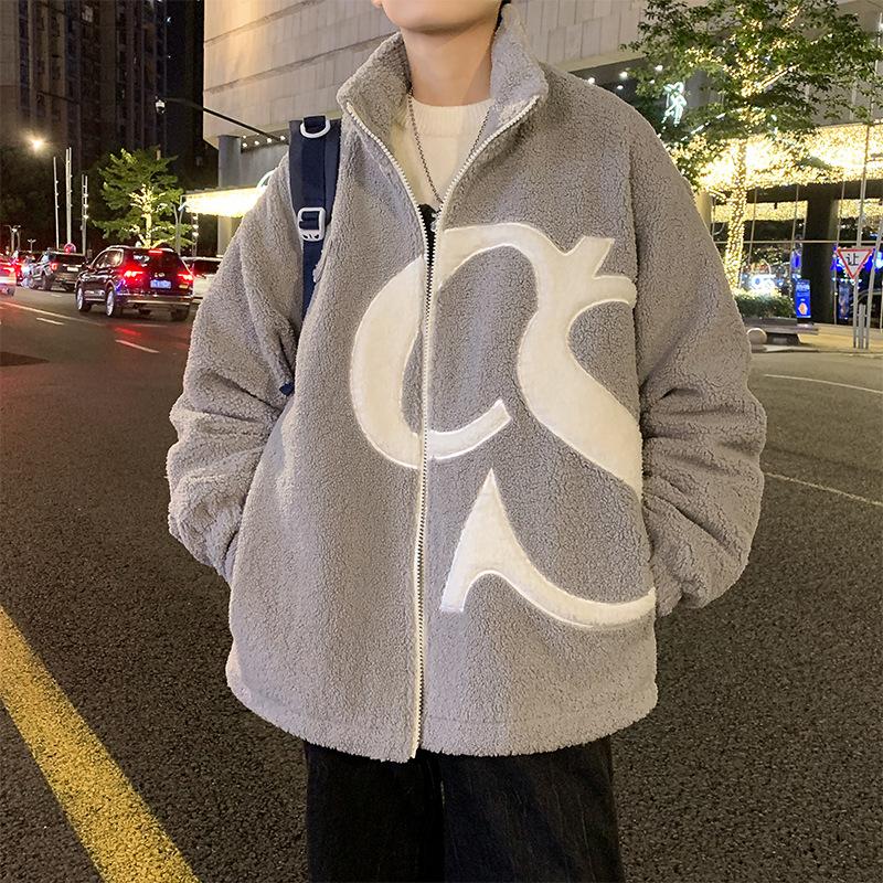 

New winter lamb down jacket men s trendy brand casual loose thickened fashion short coat men s clothing 3XL