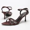 Fashion Fashion Square Toe Ankle Strap Buckle Slide Sandals Elegant Cross Tied Open Toe Women Sandals Simple Comfort Plus Size Sandals