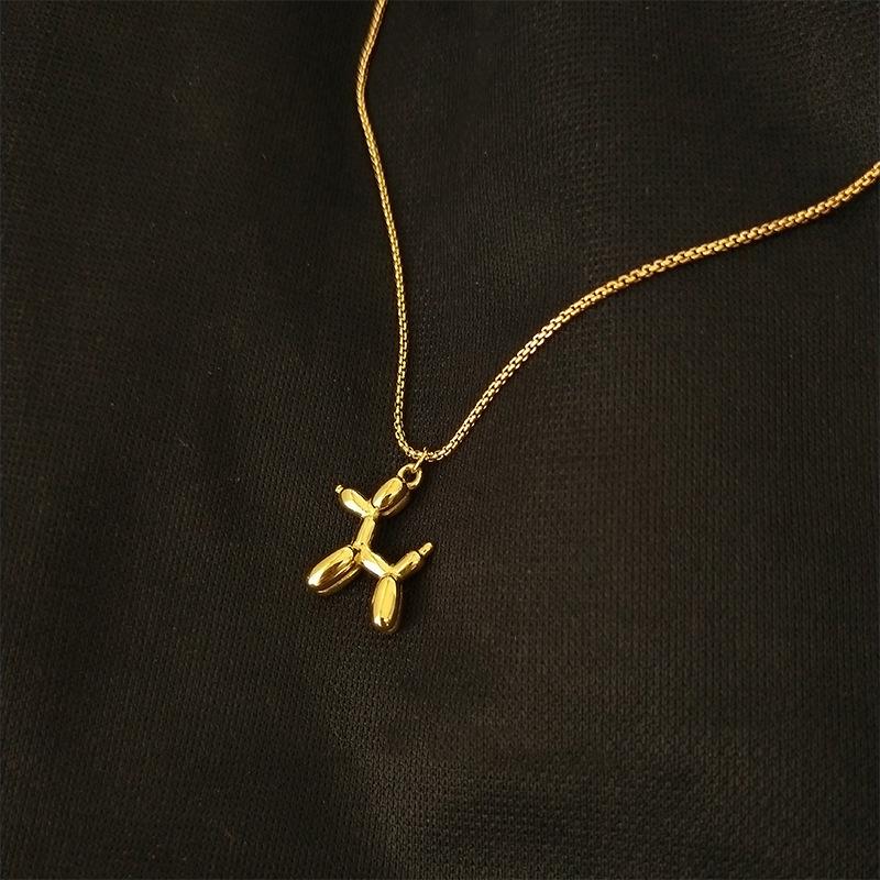 Collana Ciondolo Cane Palloncino Poodle Carino Acciaio Inossidabile Dolce Divertente Fascino Catena Clavicola Unico Regalo di Compleanno per Ragazza Gioielli