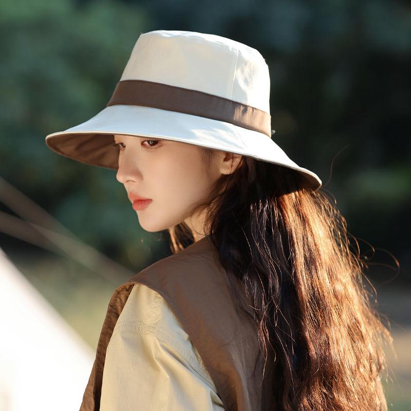Nouveau Chapeau d'Été Chapeau Bob pour Femme Chapeau de Soleil Ombragé pour Voyage en Extérieur