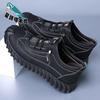 Woodpecker Men's Shoes Autumn New Soft-soled Leather Shoes Men's Velvet Cotton Shoes Casual Shoes Household Shoes