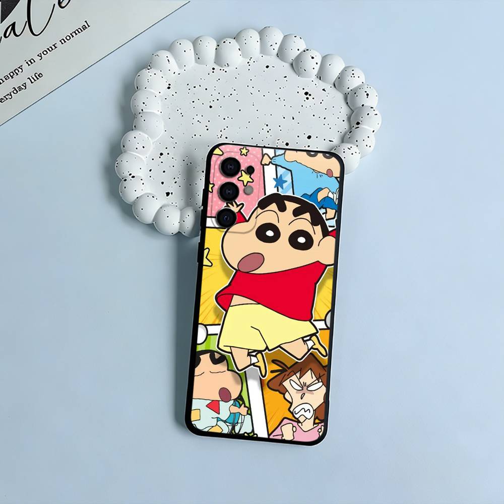 C-S-C-Crayon -Shin-chan Black Soft Silicone Phone Case for Samsung S25, S24, S21, S22, S23, S30, Ultra, S20, Plus, FE, Lite