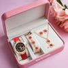 Women's watch, simple new model, five-piece set, round jewelry wristwatch set, women's high-end, light luxury, fashionable women's watch