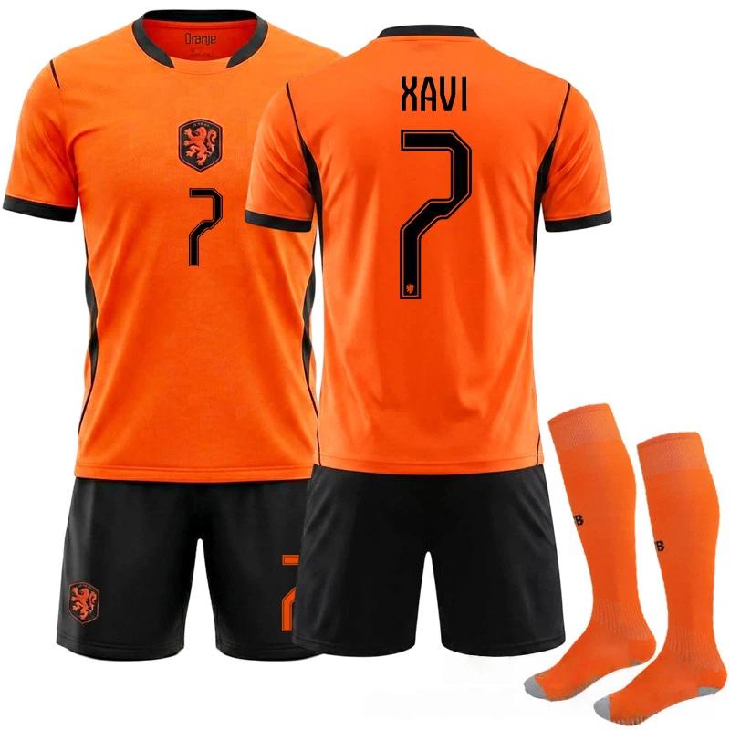 2026 FIFA World Cup Netherlands Home #7 XAVI Sport Training Jersey Set with Socks Teens Kids Adults Football Kits 16