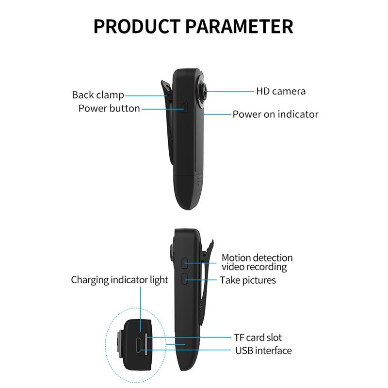 4K HD Handheld Outdoor Sports Cam, Mini Pen-Sized IR Night Vision Camcorder, Portable Body Worn DV Recorder