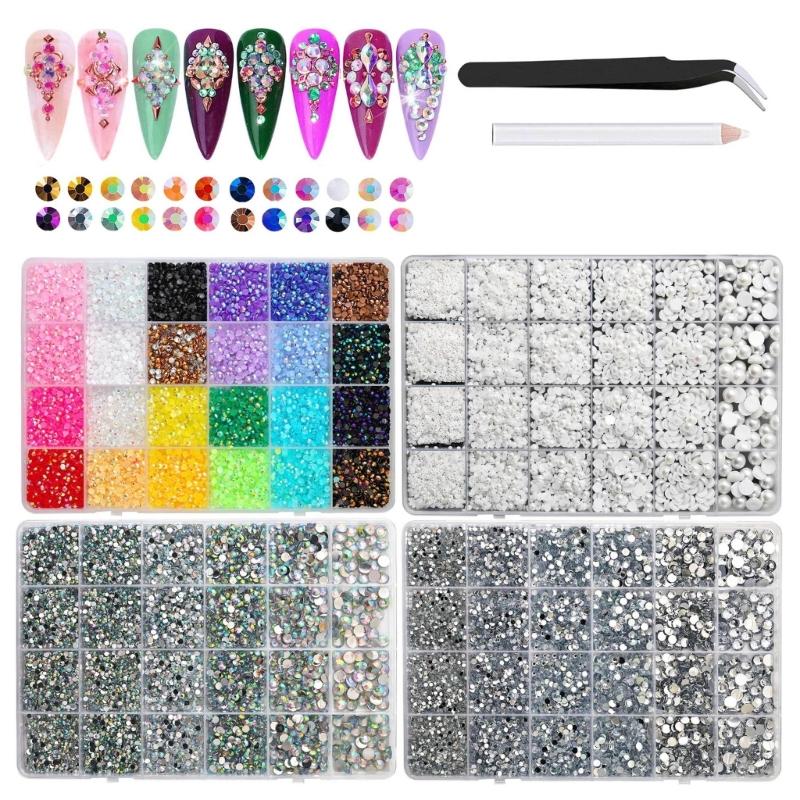Resin AB Glittering Flat Back Rhinestones For Nail Art In 3mm 4mm 5mm 6mm Sizes With Jelly Color Option 10000pills/Box