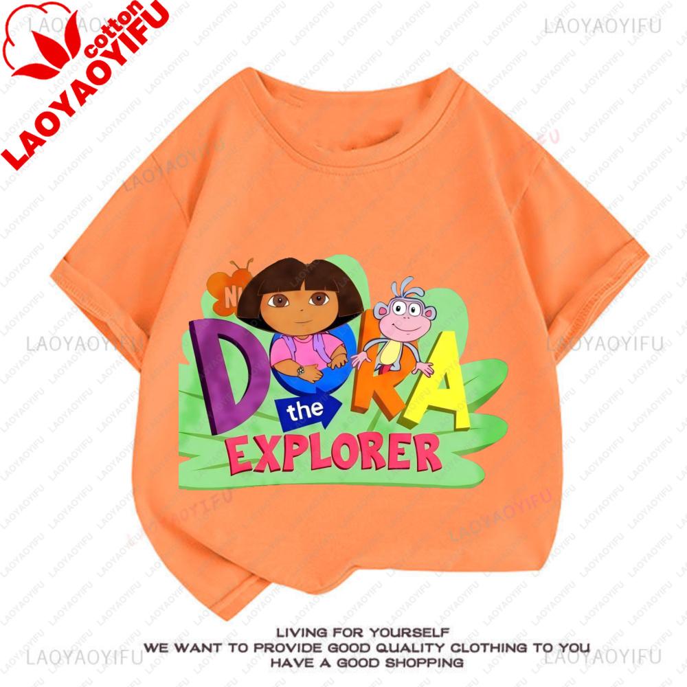 New Arrival Dora The Explorers T Shirt Unique Novelty Fashion Graphic T Shirts Cotton Vintage Printed Shirt Camisa Unisex Clothes
