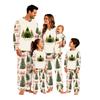 Matching Family Christmas Print Pajamas Set Long Sleeve Top and Pants Loungewear for Adults and Kids