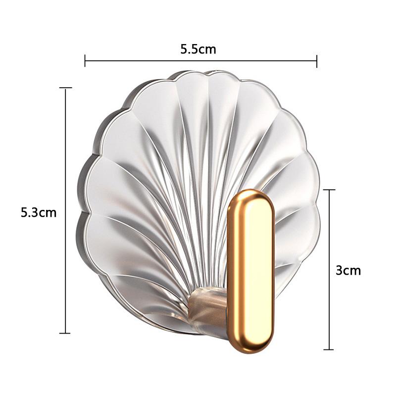 4/8Pcs Creative Shell Shape Wall Hook Bathroom Multifunction Punch-Free Hooks Coat Hanger Home Decoration Self-Adhesive Hooks