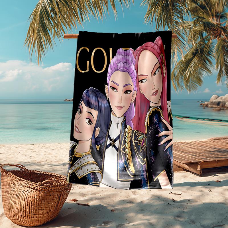 KPOP Hunter Fashion Beach Towel: Ideal for Summer Adventures Soft, absorbent and quick drying suitable for swimming and bathing