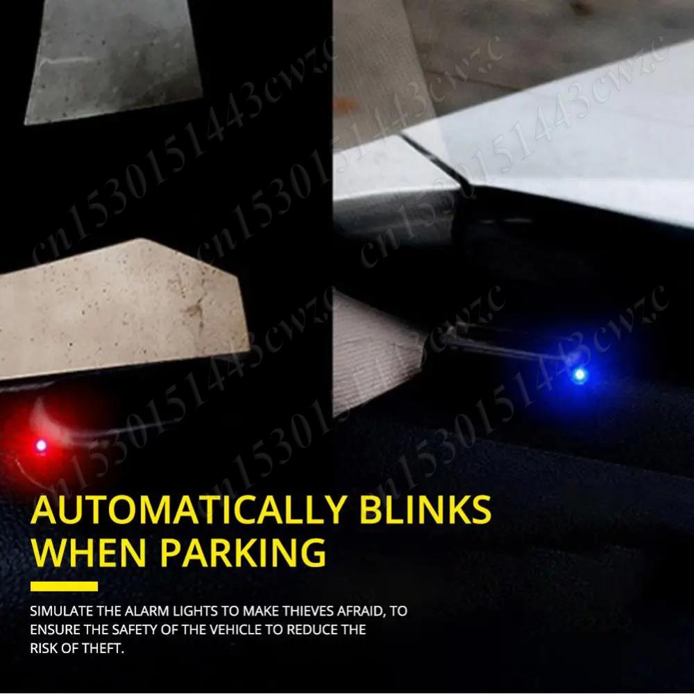 

Автомобильный фонарь безопасности на солнечных батареях, супер яркий, имитация фиктивной сигнализации, синий/красный свет, беспроводное предупреждение, противоугонная лампа синий