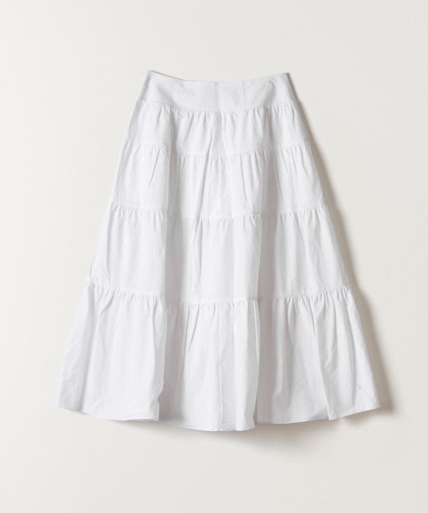 TTUDEMENT Tiered Long Skirt Ivory