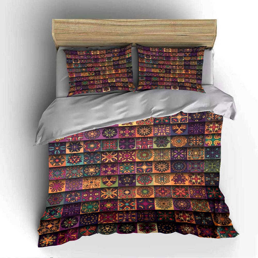 Colorful Geometric Pattern Bedding Set Bedding set (1 duvet cover, 2 pillowcases, duvet not included)