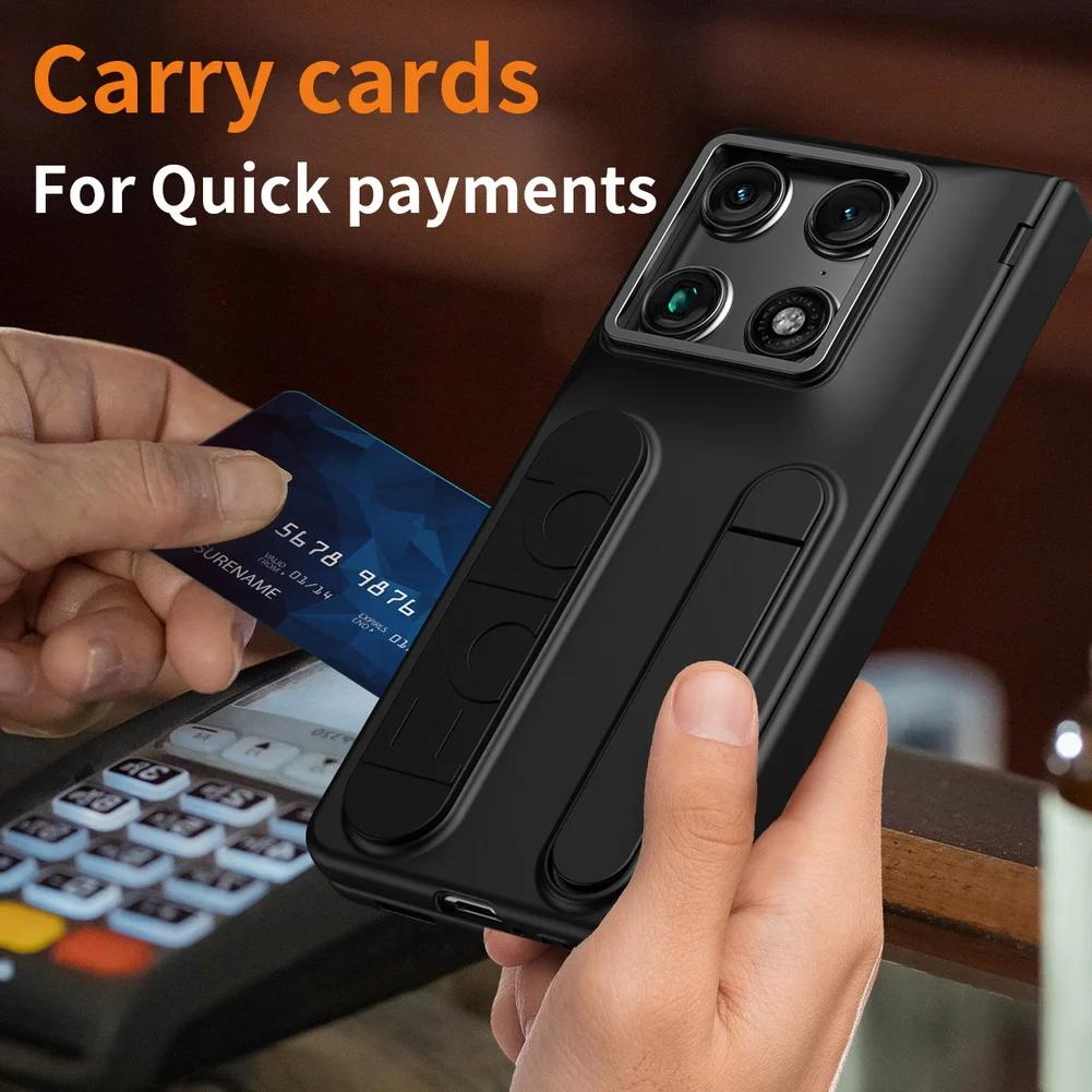 With Credit Card Slot Multifunctional Kickstand Wrist Strap Folding Case For Motorola Razr Fold Moto Razr Fold Protective Cover